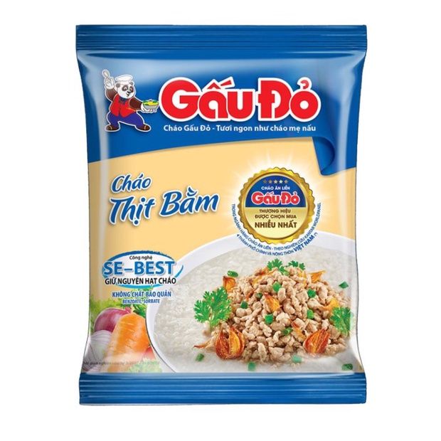 HOT LIKE Thùng Cháo Gấu Đỏ 50 gói x 50g Vị Gà/Thịt Bằm