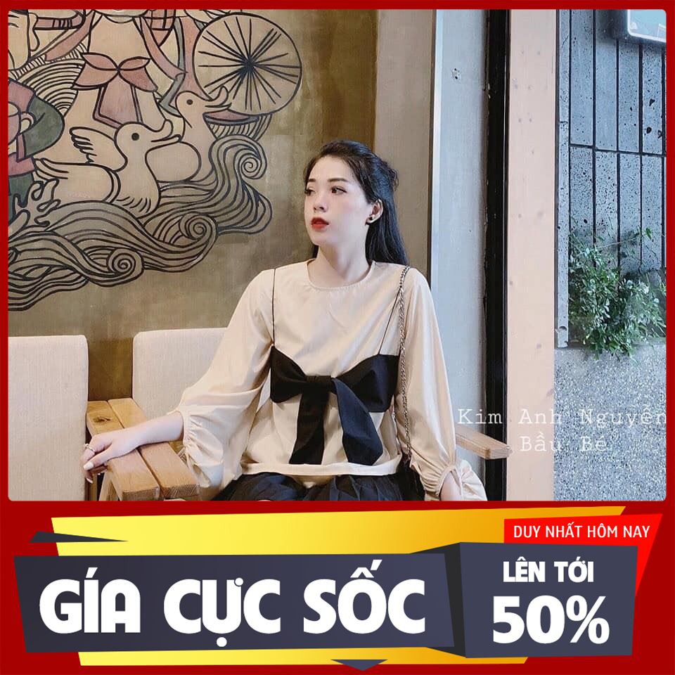 Nhập WAPCK10 giảm 25k đơn từ 150k - áo bo tay buộc nơ bụng ( hàng đẹp sang chảnh ) thời trang đi biển