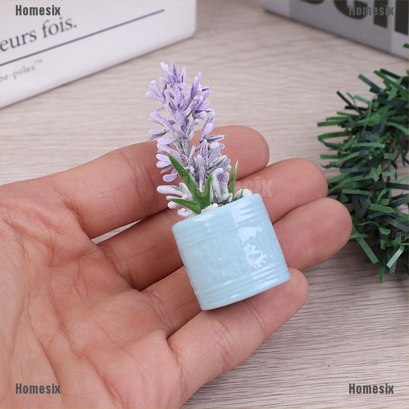 [HoMSI] 1:12 Dollhouse Miniature Mini Potted Plant Dolls House Accessories Decor SUU