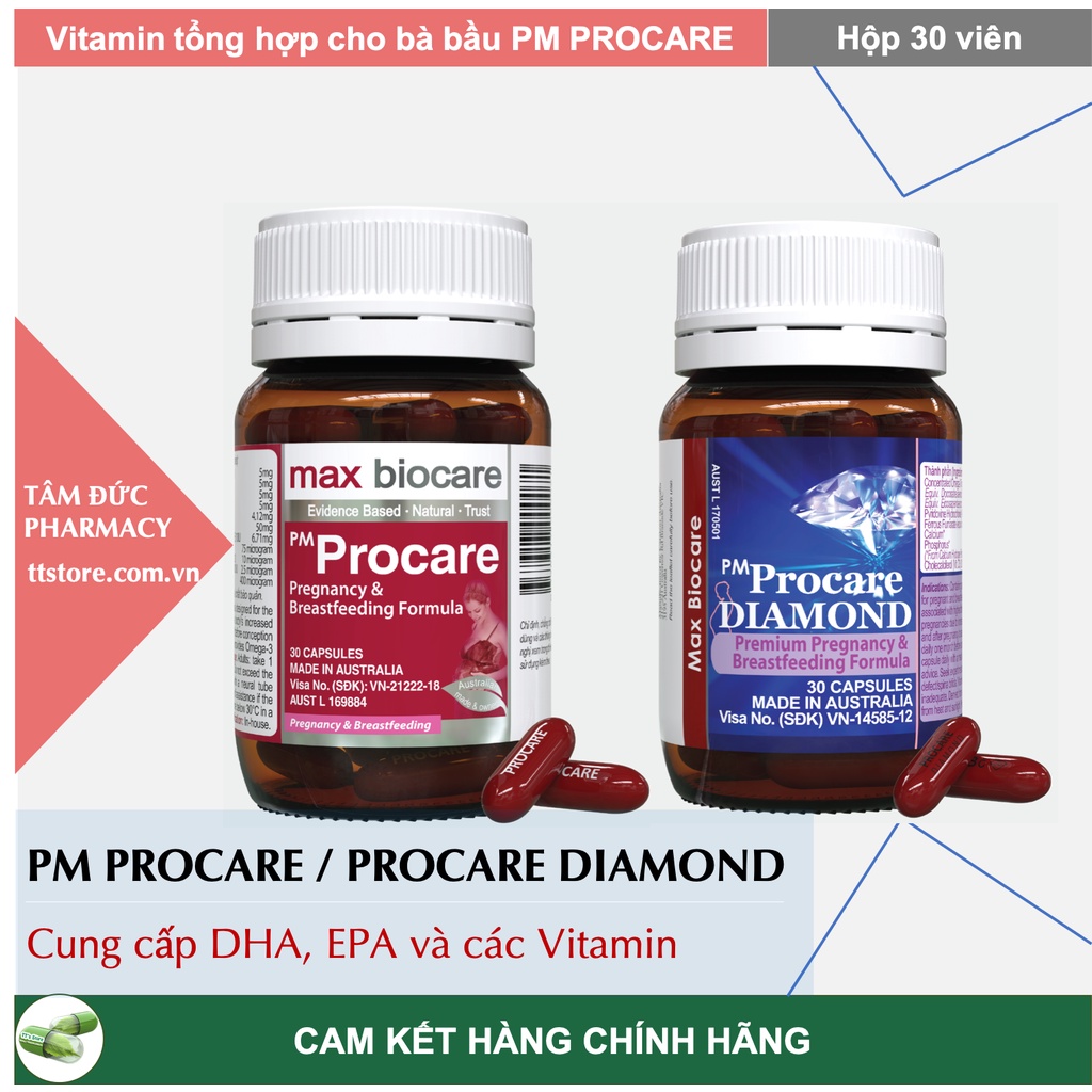 PM PROCARE - PROCARE DIAMOND - ÚC  - Vitamin tổng hợp cho Phụ nữ có thai và cho con bú