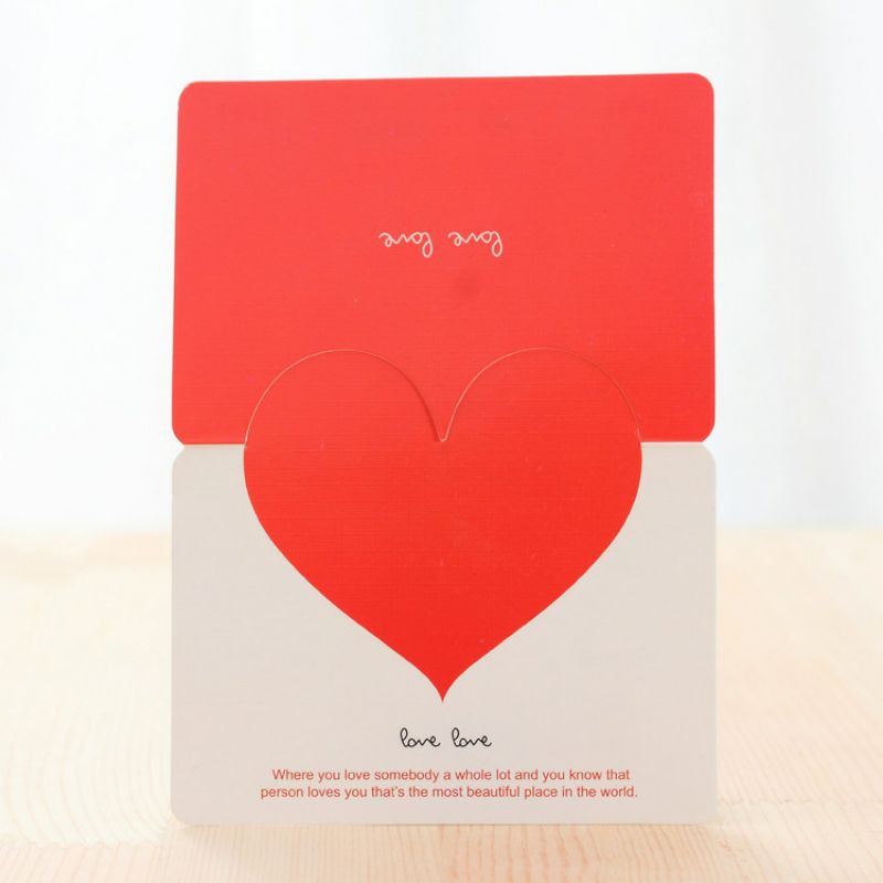 Thiệp trái tim mini 3D valentine tình nhân yêu thương chúc mừng ngày 8/3 14/2 20/10 nhiều màu xanh hồng đen đỏ