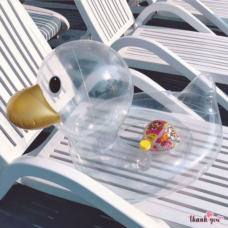 Phao bơi vịt mỏ vàng cho bé chống lật trong suốt JIMADO 8837257403