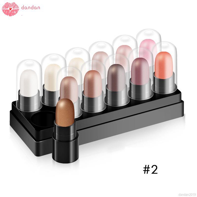 Set 12 thỏi sáp trang điểm mắt ánh nhũ lấp lánh