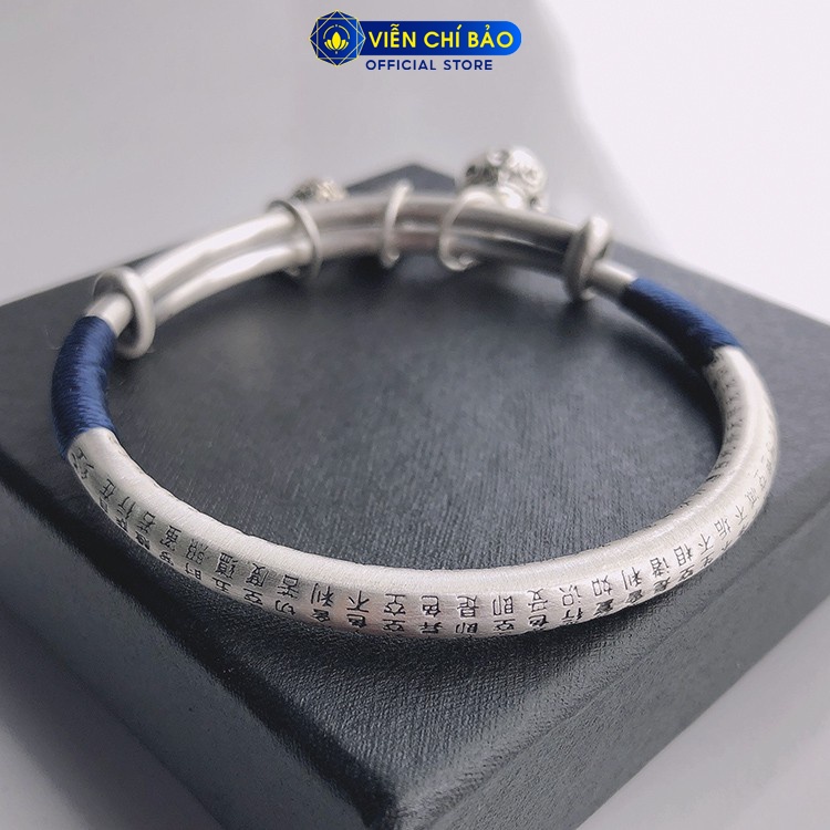 Kiềng tay bạc nữ khắc Bát Nhã Tâm Kinh charm bạc Thái 925 thời trang phụ kiện trang sức nữ Viễn Chí Bảo L000158
