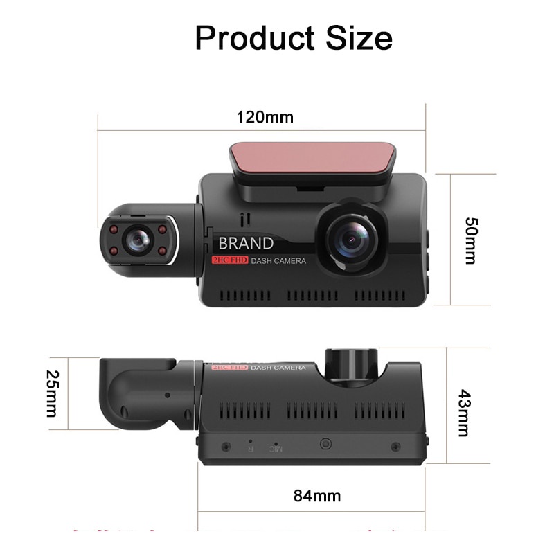 Camera Hành Trình Xe Hơi 2 Thấu Kính HD1080P 3.0inch IPS Ghi Hình Ban Đêm Kèm Phụ Kiện | BigBuy360 - bigbuy360.vn
