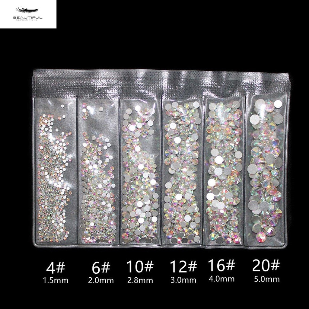 AB Crystal Rhinestones Set Nail Set Gems Iridescent Clear Class Shiny Nail