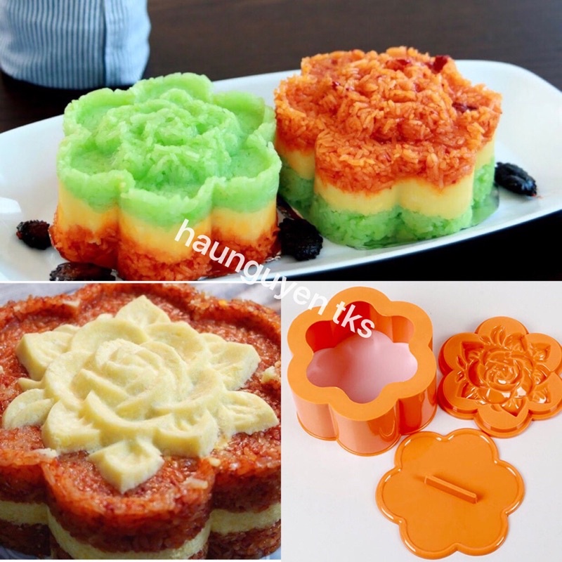 Khuôn xôi hoa mai,trái tim chữ Hỷ, Hoa sen,Phúc lộc thọ tài vuông, hoa hồng vuông - nhấn xôi, trung thu, nén cơm
