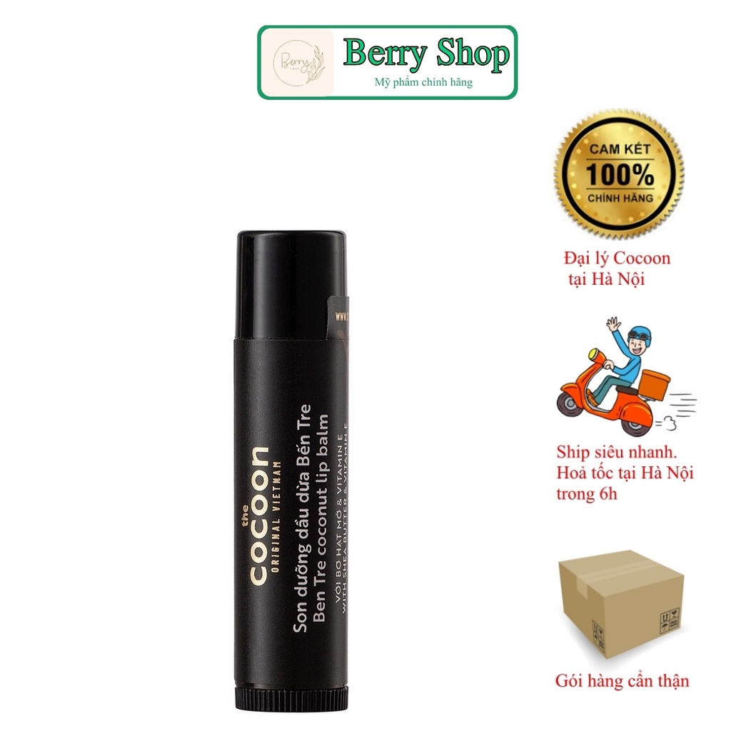 Son dưỡng dầu dừa Cocoon Coconut Lip Balm With Shea Butter &amp; Vitamin E 5g