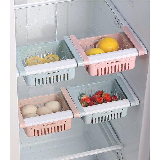 Khay Rổ kẹp tủ lạnh đựng đồ đa năng có thanh trượt chỉnh được kích thước KHAY TỦ LẠNH [KHAY TỦ LẠNH]