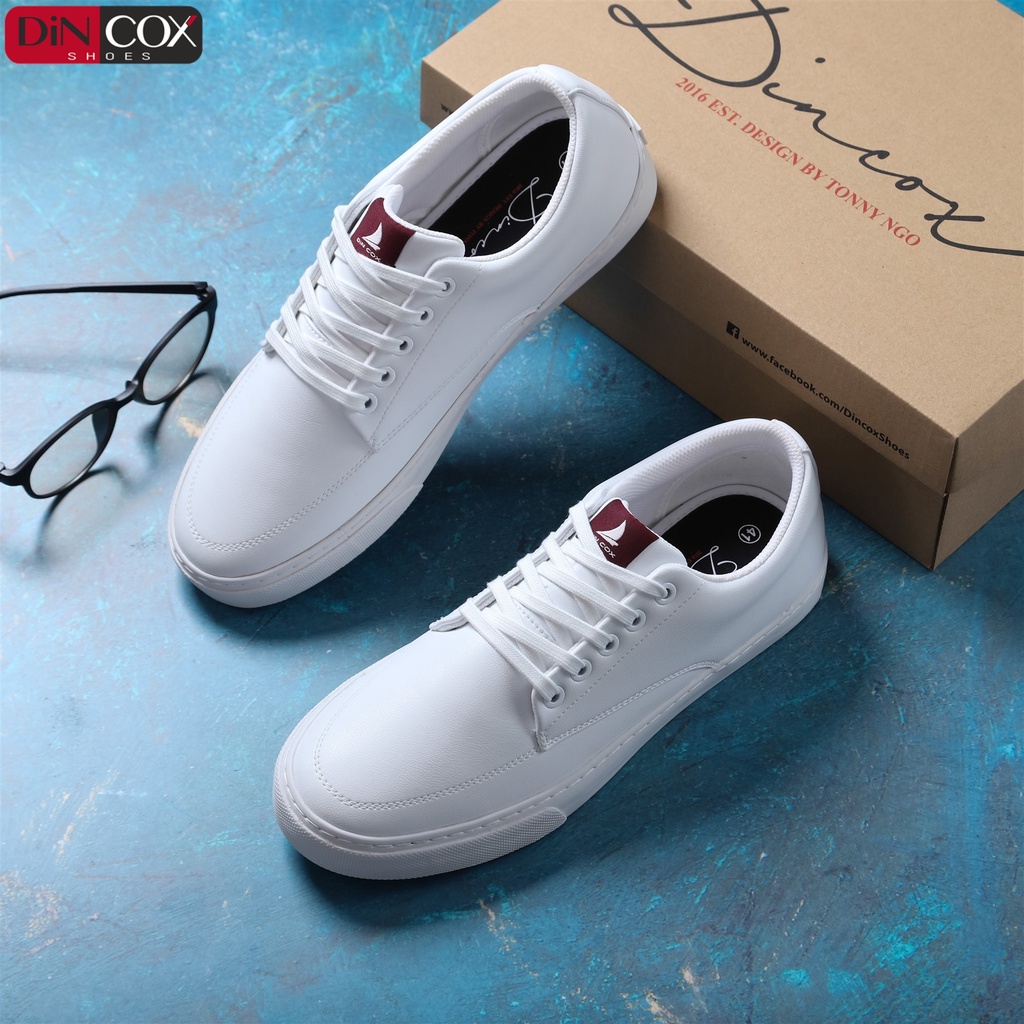 [MÃ WABR1512 GIẢM 12% ĐH 99K ]Giày Sneaker Da Nam DINCOX D06 Thể Thao, Năng Động Full/White