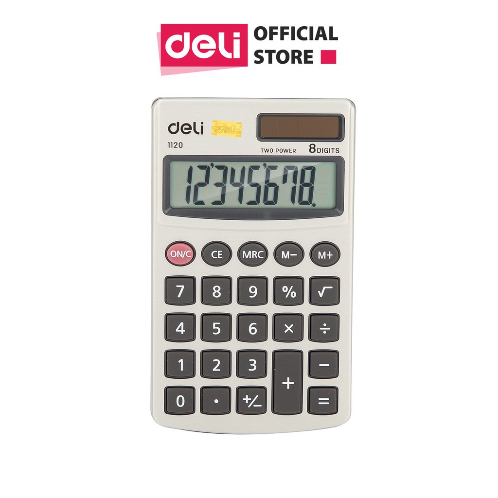 Máy tính cầm tay mini kỹ thuật 8 số hàng chính hãng Deli (E1120), máy tính bỏ túi mini gọn nhẹ, nhỏ nhắn