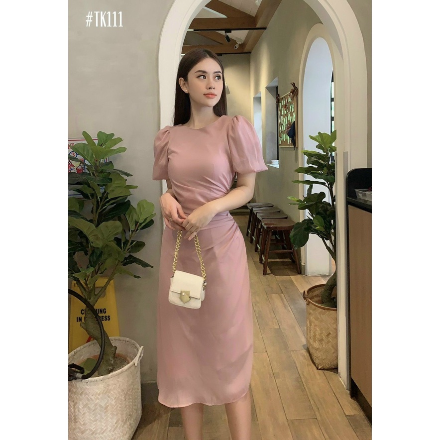 Đầm Cổ Tròn Tay Phồng Nhẹ AKARA H042 | BigBuy360 - bigbuy360.vn