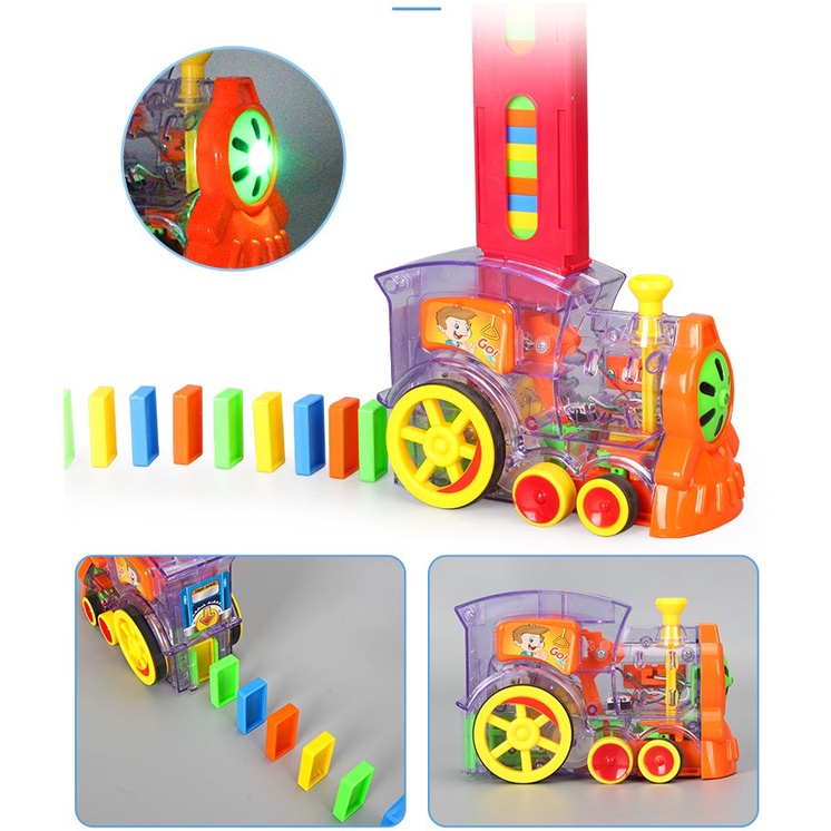 Tàu hoả xếp domino tự động/ đồ chơi thông minh phát triển và sáng tạo cho bé