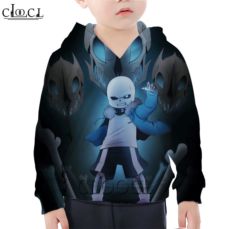 Áo Hoodie In Họa Tiết Game Undertale Sans 3D Thời Trang Harajuku Cho Bé Trai Và Gái