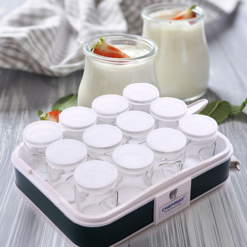 Máy làm sữa chua Chefman 12 cốc thủy tinh ( HÀNG VIỆT NAM )