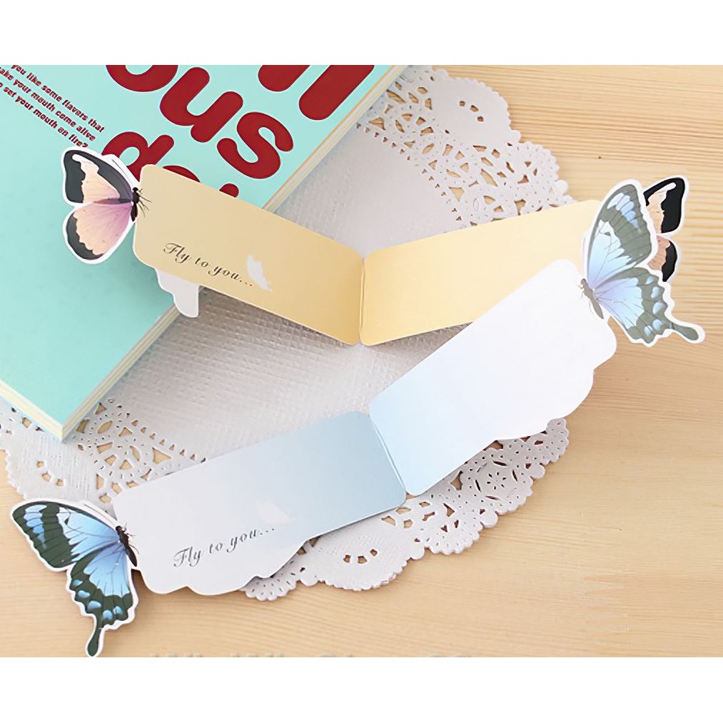 Bộ 5 Đánh Dấu Sách Bookmark Hình Bướm Dễ Thương Mẫu Ngẫu Nhiên Khác Nhau