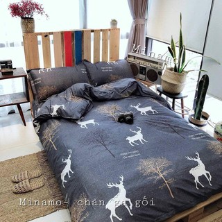 Set 4 Món Ga Gối Vỏ Chăn Lồng Ruột Mẫu TUẦN LỘC XANH cho gia đình - shop_hoahn