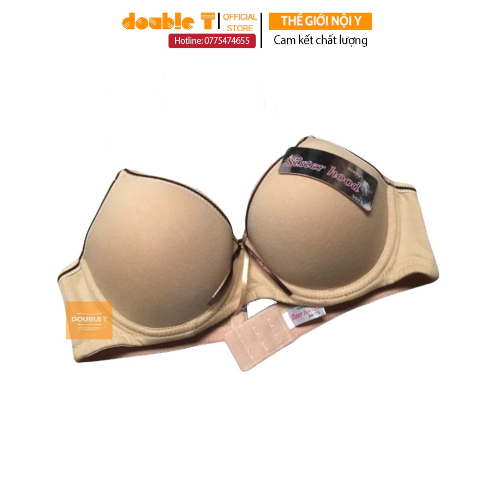 Áo ngực, áo lót thái lan, cotton thấm hút mồ hôi đệm mỏng, có gọng dễ thương Sisterhood cao cấp Double T#18020