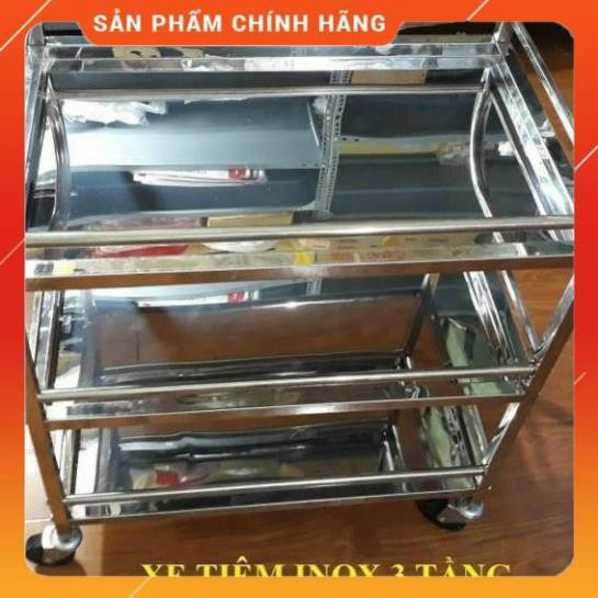 xe đẩy 2 tầng và 3 tầng inox