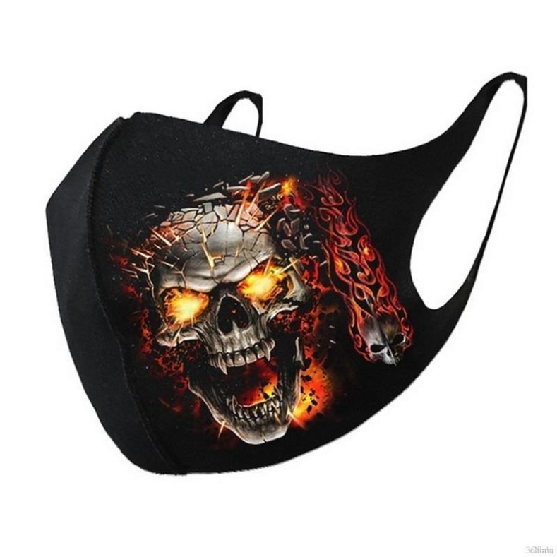 Khẩu Trang Cotton Chống Bụi Thoáng Khí Họa Tiết Đầu Lâu Halloween Cho Nam Nữ | BigBuy360 - bigbuy360.vn