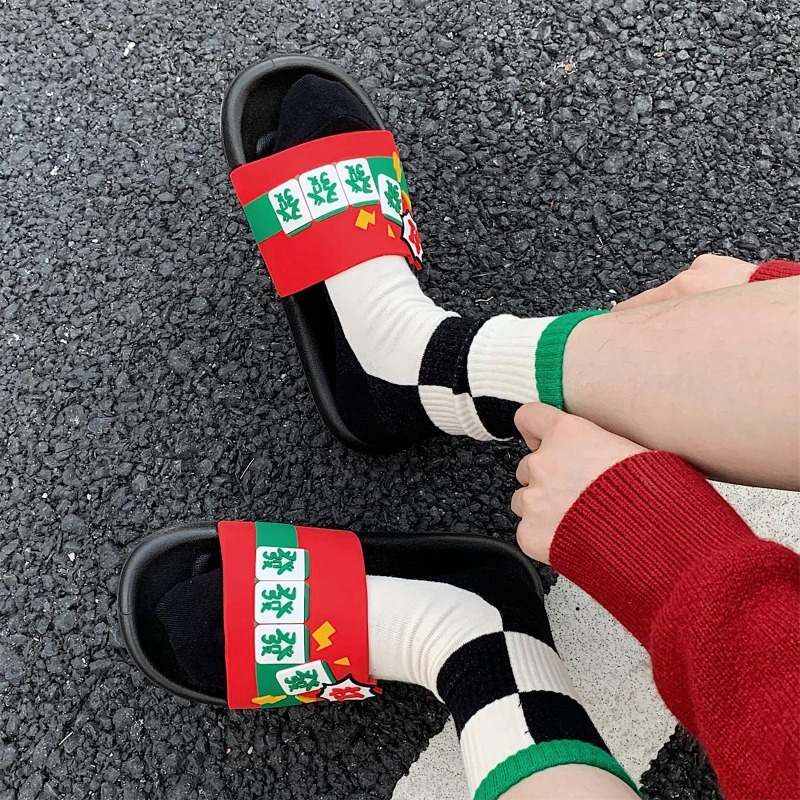 Dép Đi Trong Nhà Kiểu Mạt Chược Thiết Kế Sáng Tạo Cho Nam Và Nữ