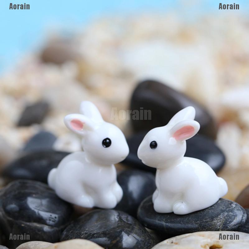 2 Mô Hình Thỏ Con mini Bằng Nhựa Kích Thước 2X2.5Cm Trang Trí Vườn