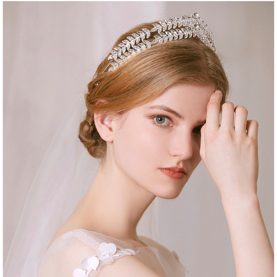 [Mới] Vương miện cô dâu hai đường đá kiểu dáng Âu Giangpkc 5-2022  SP2221122