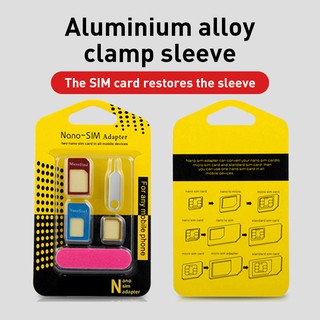 Bộ Chuyển Đổi Sim Nano 5 Trong 1 Kèm Khay Đựng