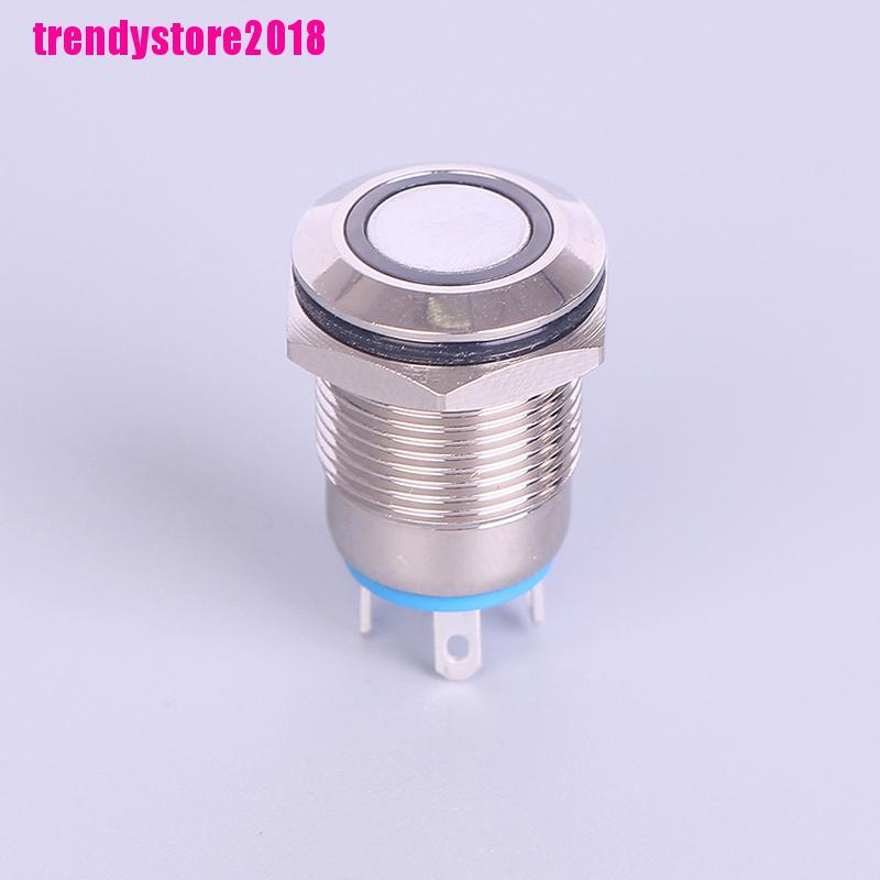 Công tắc nút nhấn bật/ tắt đèn LED bằng kim loại 12mm nhiều màu sắc tùy chọn