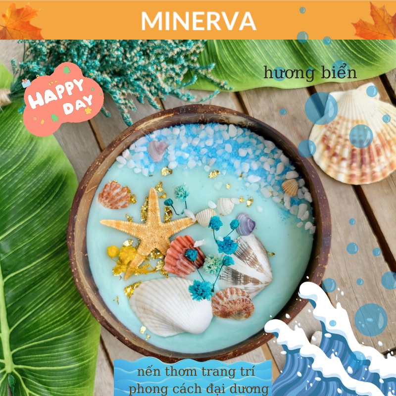 [NẾN THƠM] Nến thơm coconut shell trang trí bằng gáo dừa , quà tặng handmade , phụ kiện chụp ảnh
