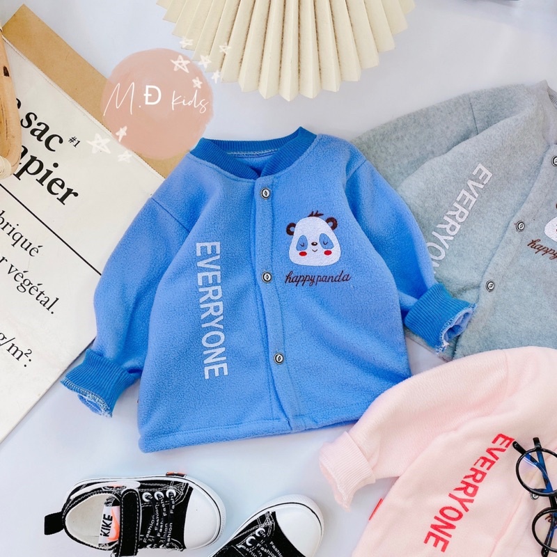 Áo khoác cổ trụ chất nỷ bông 2 mặt cho bé (4-12kg)