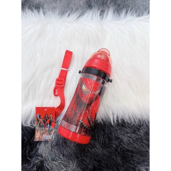 Bình nước hoạt hình  450ml có ống hút , dây đeo