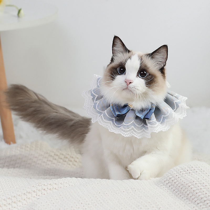 Khăn Choàng Cổ Đính Nơ Họa Tiết Sọc Caro Dành Cho Thú Cưng