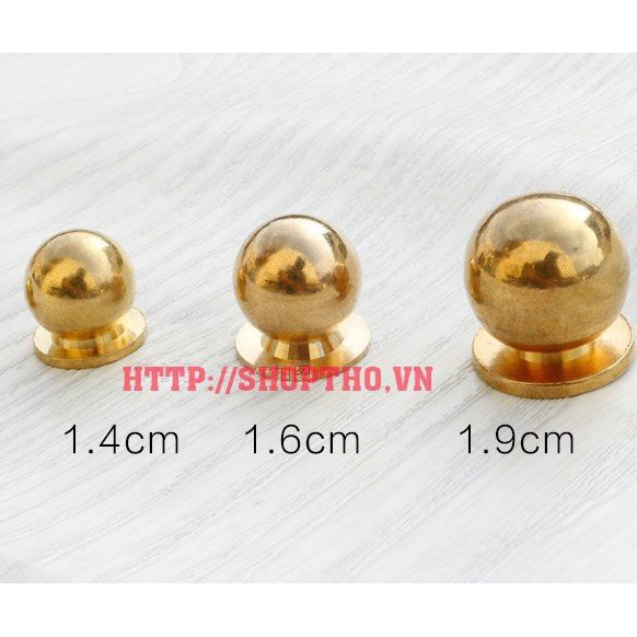 Núm kéo cho cánh tủ, cánh ngăn kéo tròn màu vàng đường kính 19mm ( set 2 cái )