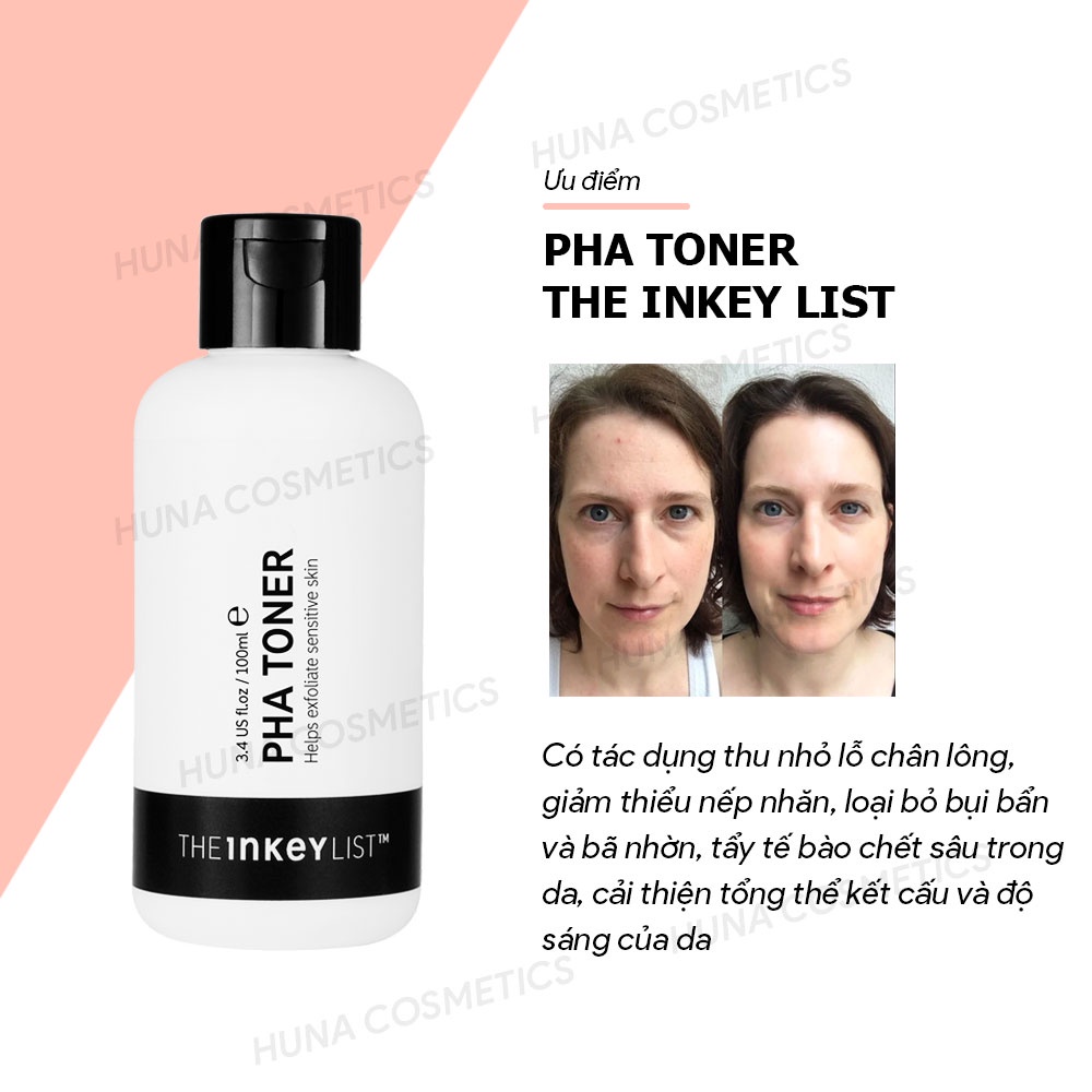 Nước hoa hồng tẩy da chết The INKEY List PHA Toner