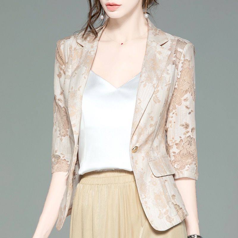 Áo Khoác Vest Phối Ren Dáng Ôm Thời Trang Mùa Hè Cho Nữ 39s