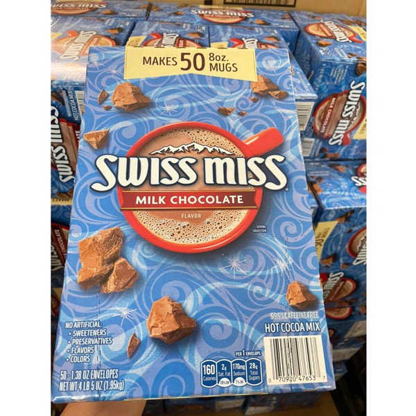 Bột ca cao sửa socola SWISS MISS MILK CHOCOLATE hộp 50 gói 1.95KG của mỹ