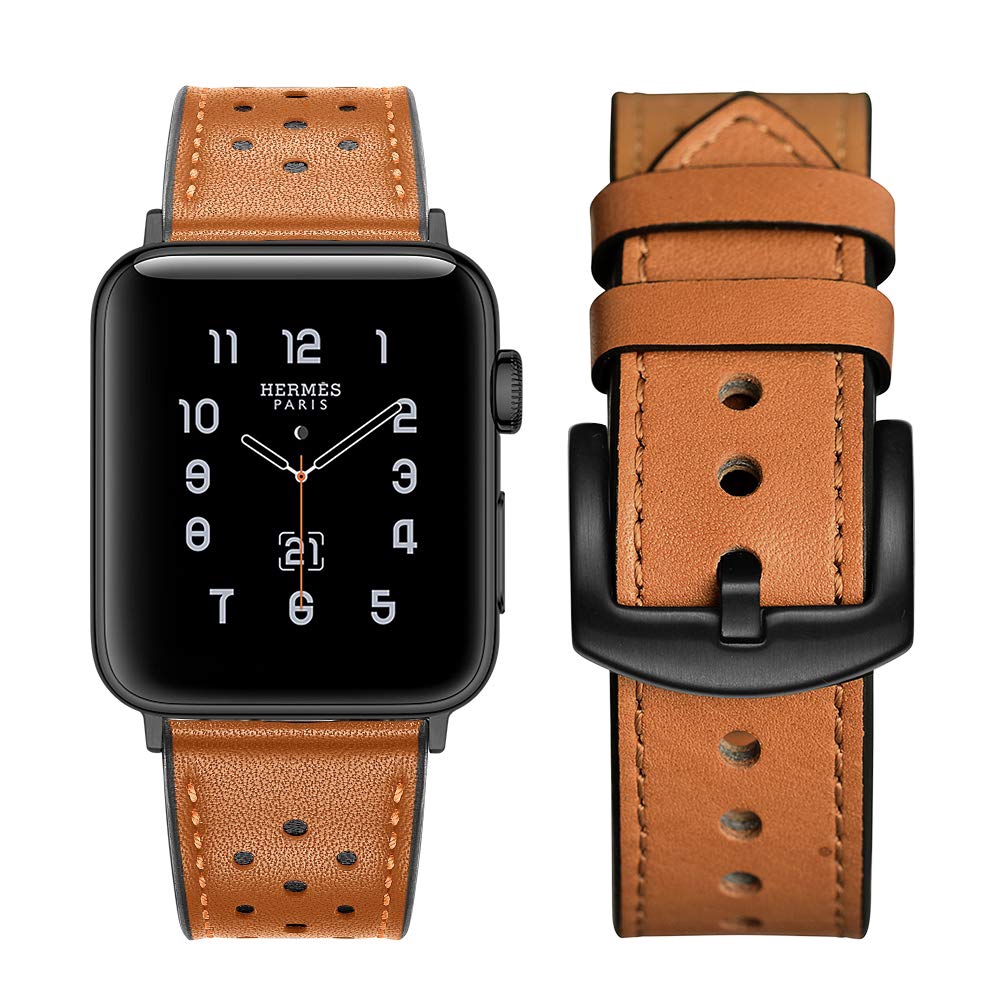 Genuine Leather Strap Band Bracelet for Apple Watch Serie 5 4 3 2 42/44mm iWatch