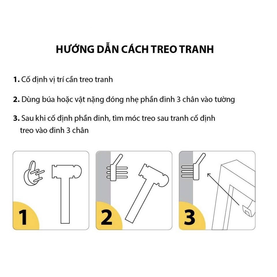 [hcm] set 3 tranh treo phòng khách có khung và phụ kiên treo treo tranh phòng ngủ