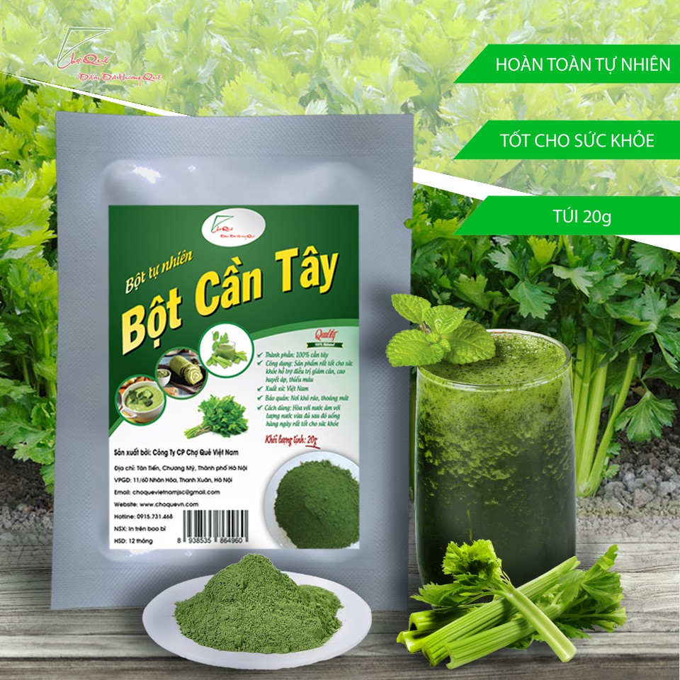 Bột Cần Tây Nguyên Chất Hỗ Trợ Giảm Cân Gói 20g