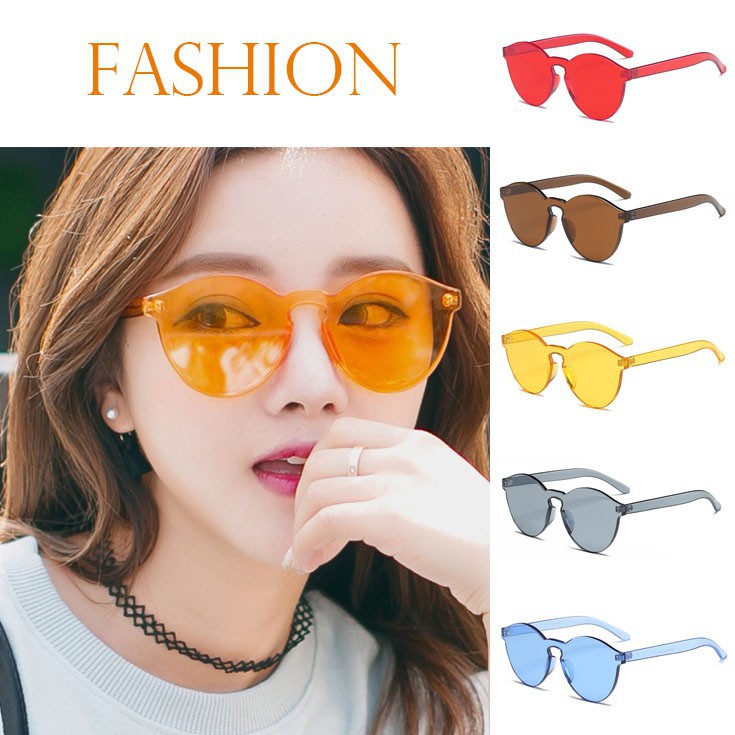 Kính Mát Gọng Tròn Trong Suốt Chống Tia Uv400 Phong Cách Hàn Quốc Cá Tính