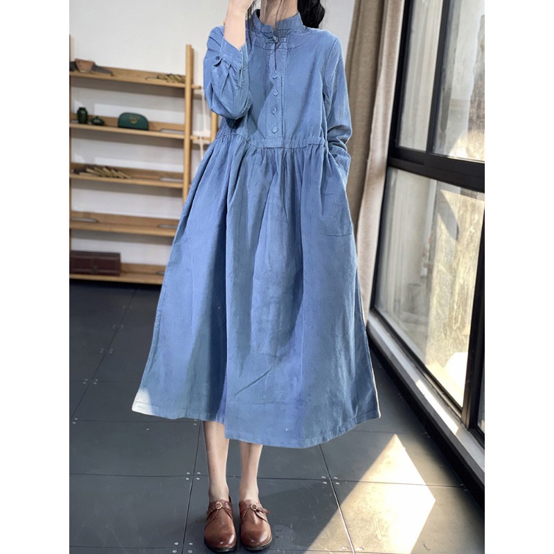 Thương Mại Ngoại Thương Lớn Hàng Xuất Khẩu Giảm Giá Áo Sơ Mi Nhung Kẻ Sọc Dài Tay Cài Nút Cổ Điển Cho Nữ