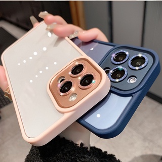 Ốp Điện Thoại Trong Suốt Đính Kim Cương Lấp Lánh Bảo Vệ Camera Cho iPhone 13 Pro Max 11 12 Pro Max