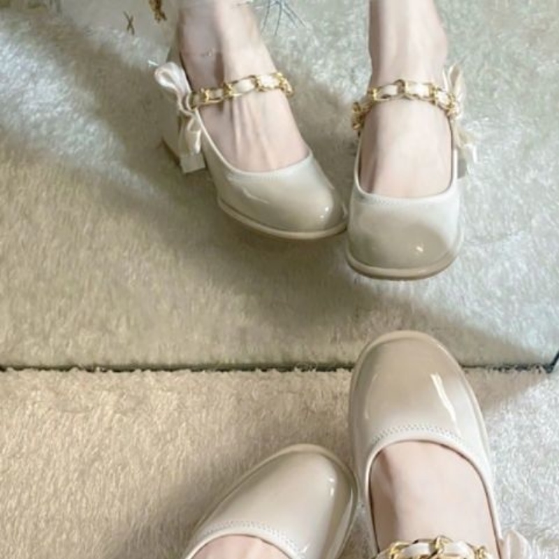 Giày Cao Gót Mary Jane Gót Dày Thời Trang Xuân Hạ Mới Cho Nữ