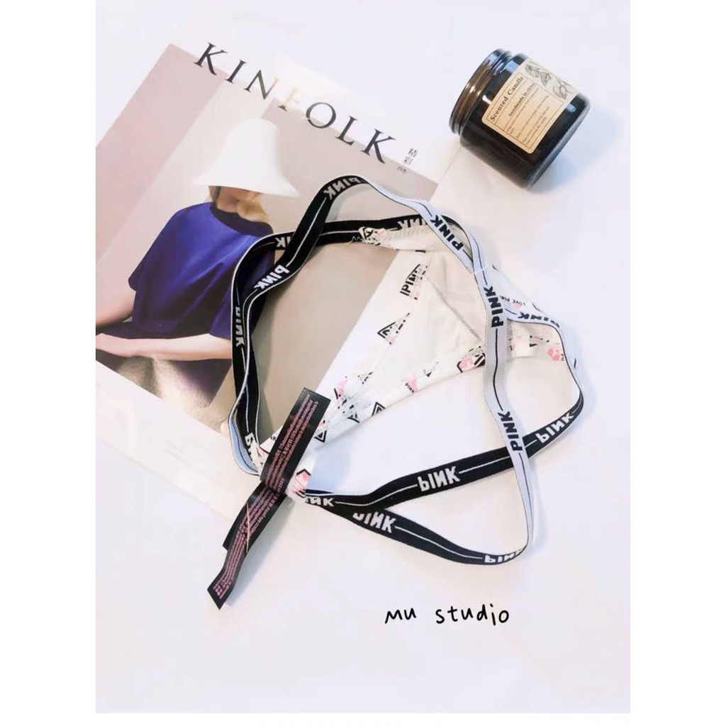 Quần Lót Lọt Khe Pink Dây Chéo Mới P254