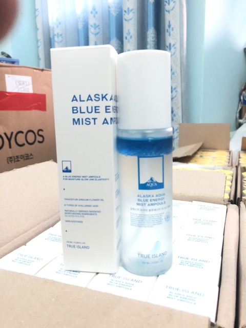 Xịt khoáng huyết thanh True Island Alaska Aqua Blue Energy Mist Ampoule