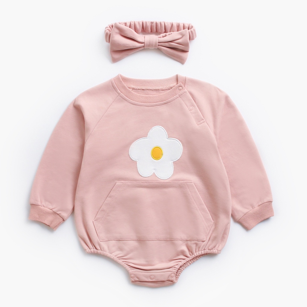 Sanlutoz Bộ Áo Liền Quần Tay Dài Chất Liệu Cotton Dễ Thương Cho Bé Gái Sơ Sinh