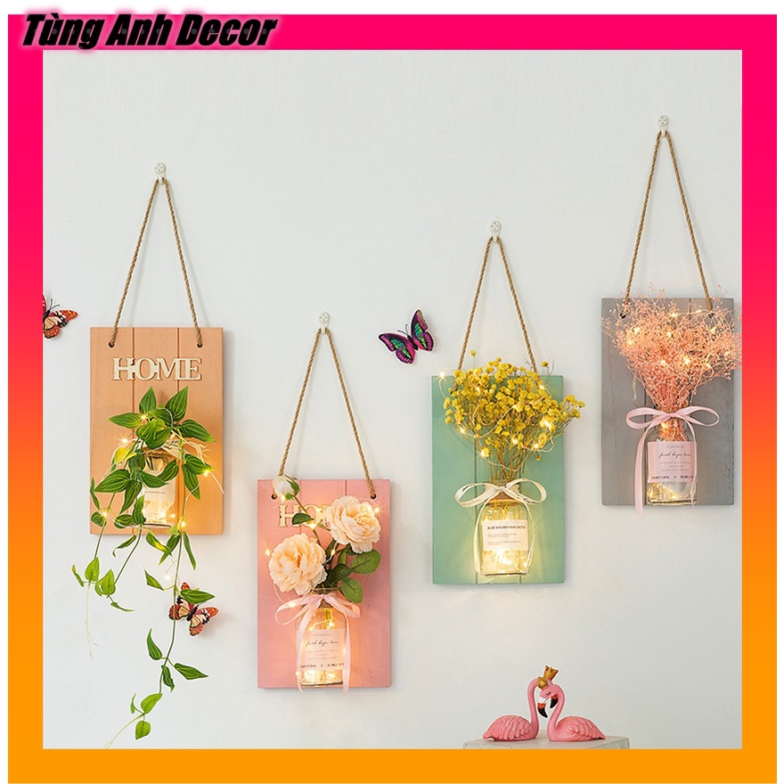 Bảng gỗ Kèm Lọ decor trang trí quán cafe, nhà cửa MM01