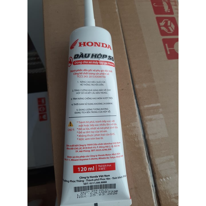 Dầu nhớt hộp số dầu láp chính hiệu HONDA 120ml