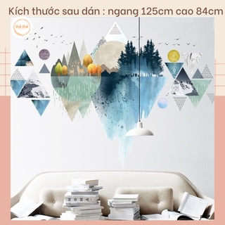 Decal dán tường tranh nghệ thuật A77 phong cách Bắc Âu